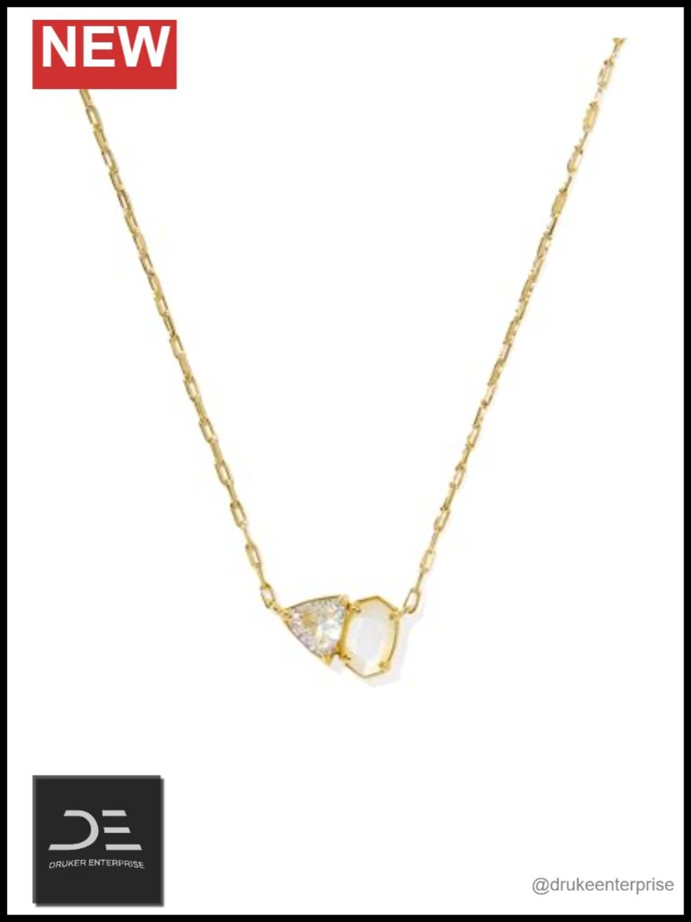 Kendra Scott Tatum Short Pendant Necklace, 19" Chain, Gold Plated Brass